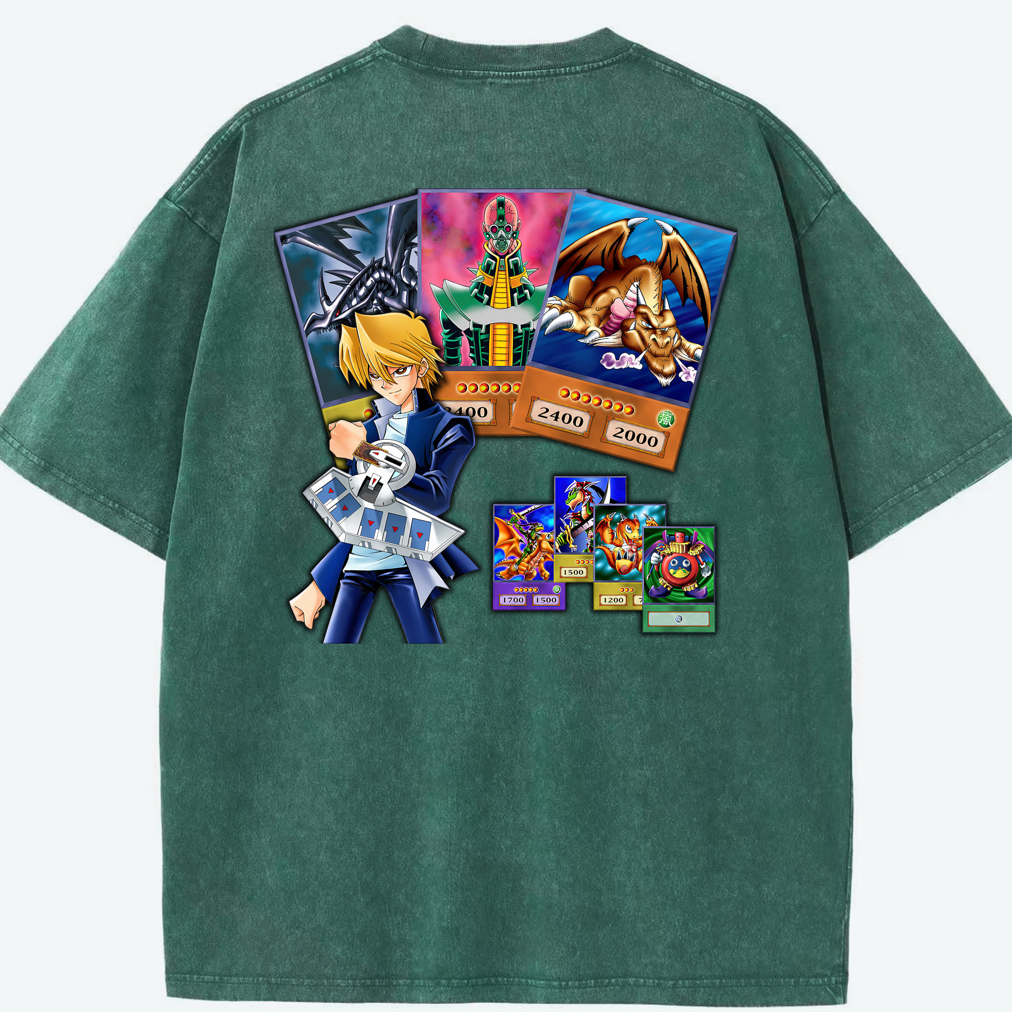 （画像用） 遊☆戯☆王 Yu-Gi-Oh! 綿100% ヴィンテージ風 半袖Tシャツ（背面プリント）